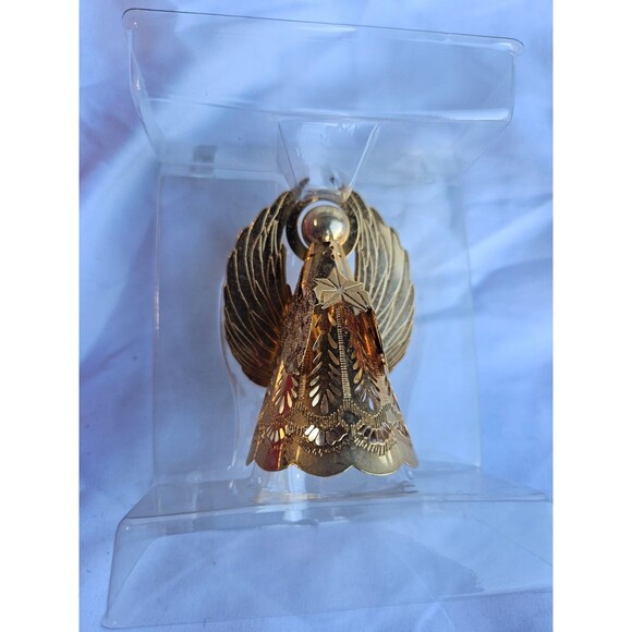 1988 Hallmark Ornament- Heavenly Glow Angel- Lighted Brass - Keepsake Magic -MIB - Picture 3 of 3